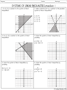 Linear Systems Notes And Worksheets - Lindsay Bowden