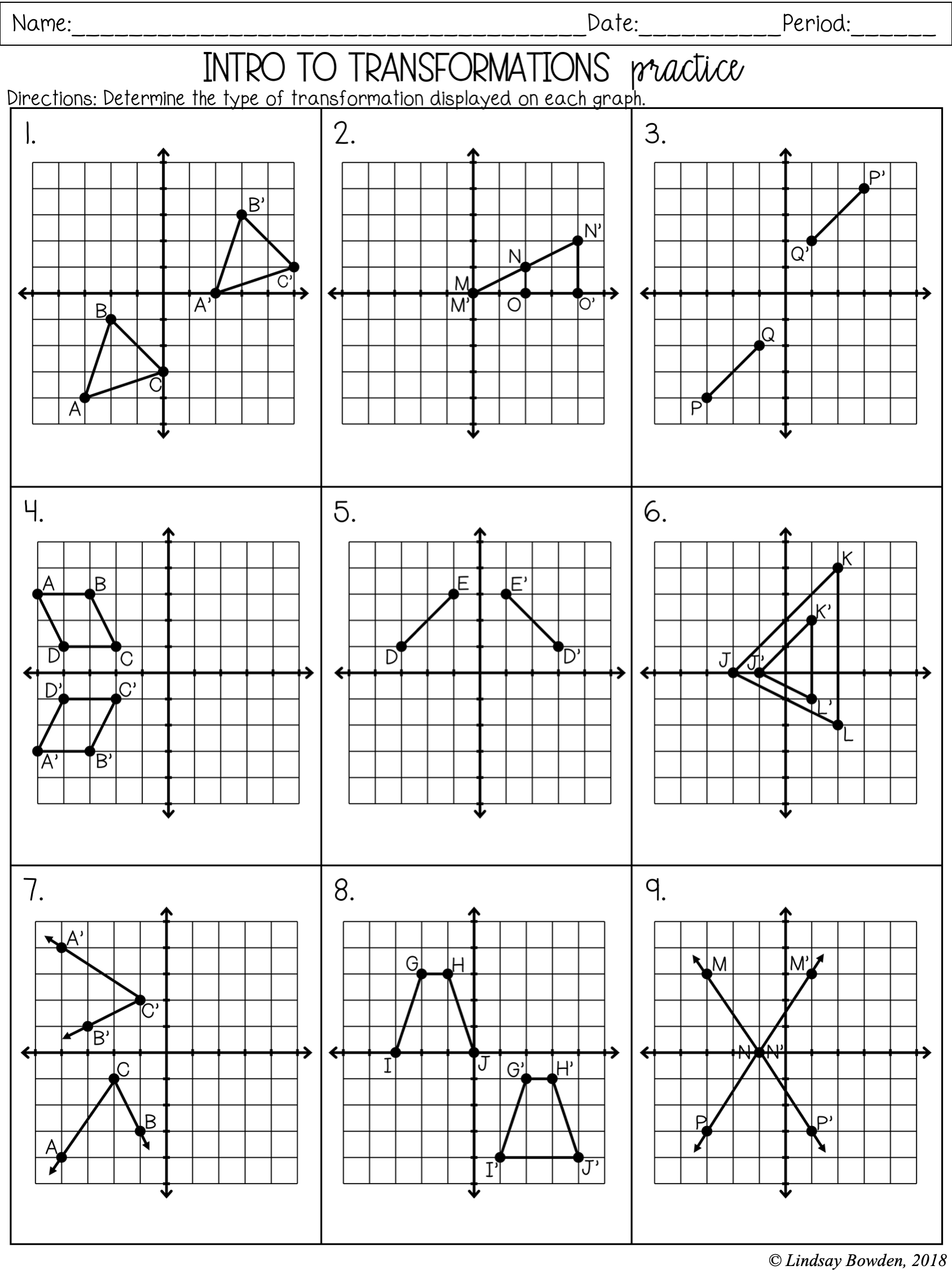 transformation homework answer key