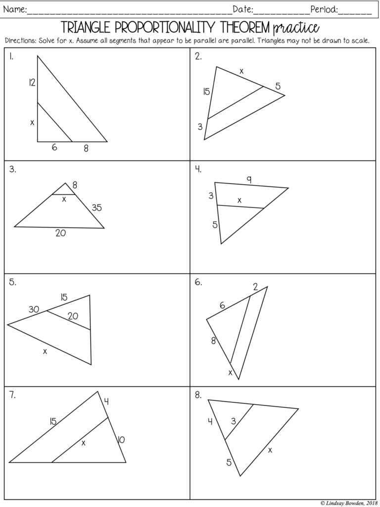 Similar Triangles Notes and Worksheets - Lindsay Bowden