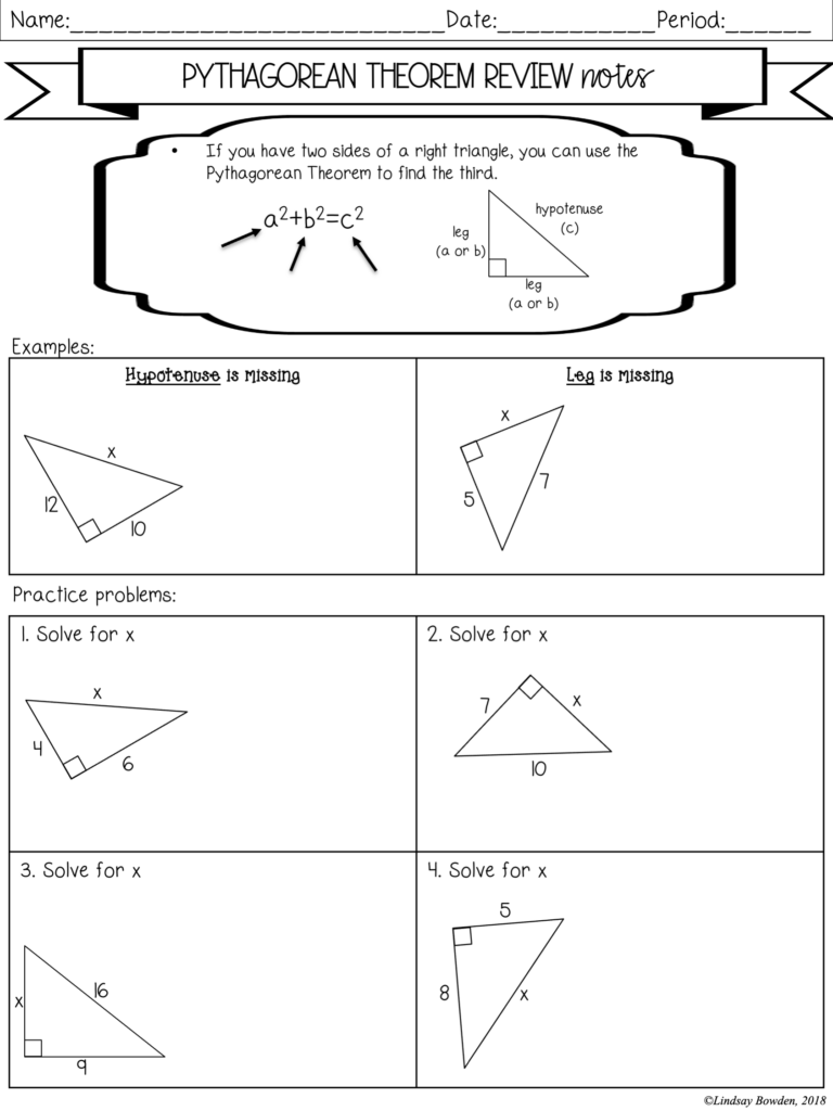 Right Triangle Trigonometry Notes And Worksheets Lindsay Bowden