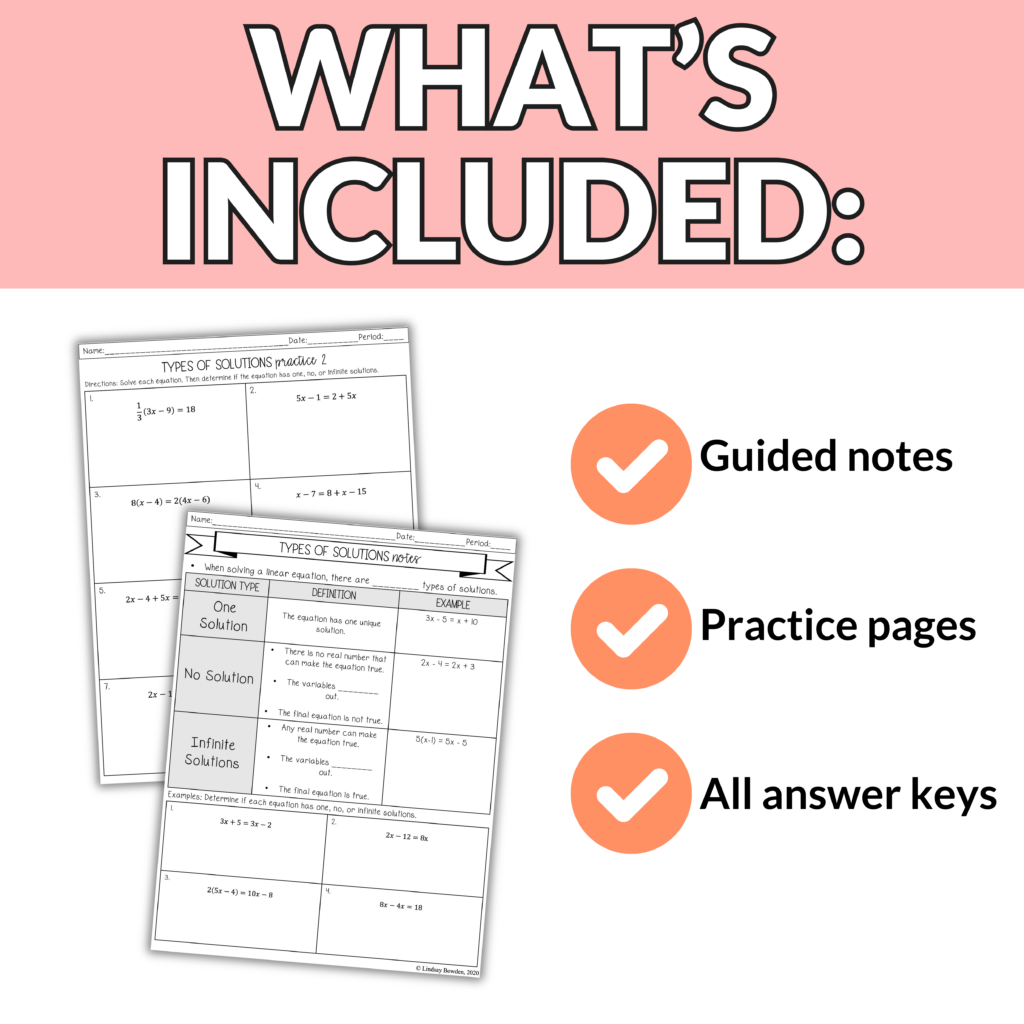 Types of Solutions Notes and Worksheets - Image 2