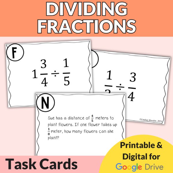 Dividing Fractions Task Cards