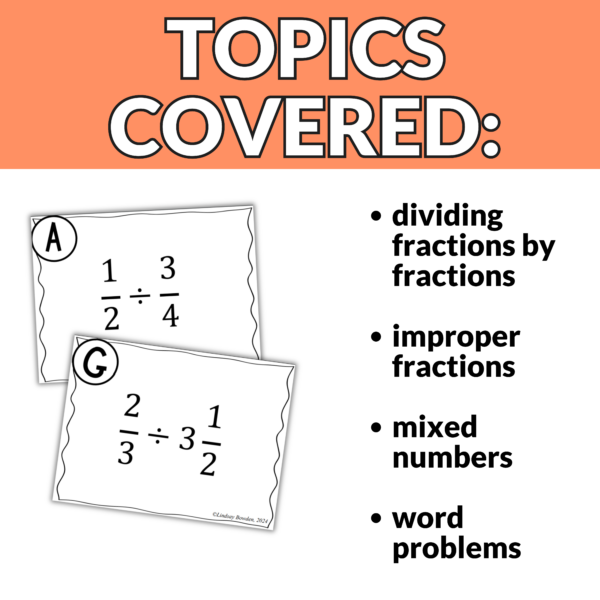 Dividing Fractions Task Cards - Image 3