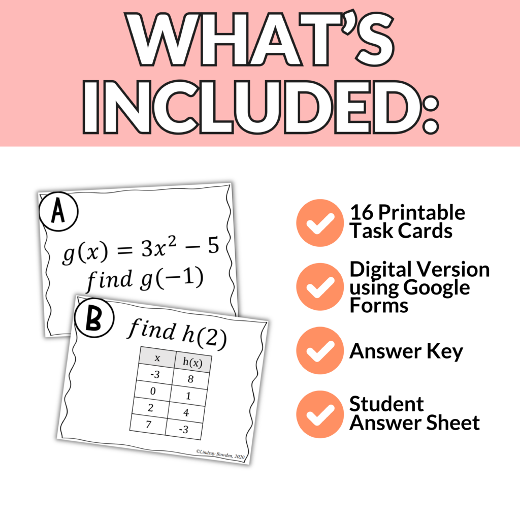 Evaluating Functions Task Cards - Image 2