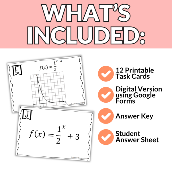 Exponential Functions Task Cards - Image 2