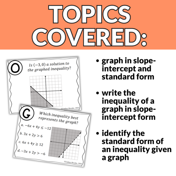 Linear Inequalities Task Cards - Image 3