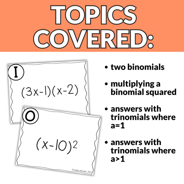 Multiplying Binomials Task Cards - Image 4