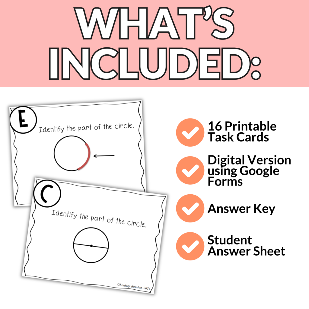 Parts of a Circle Task Cards - Image 2