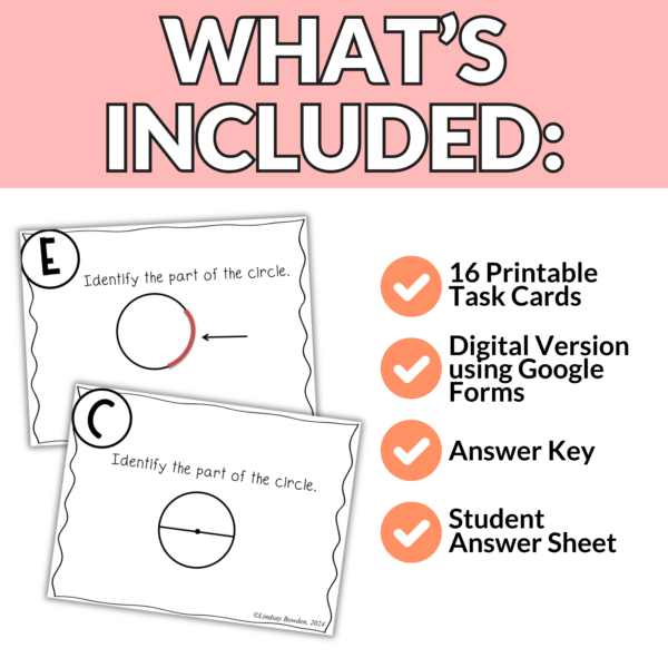 Parts of a Circle Task Cards - Image 2