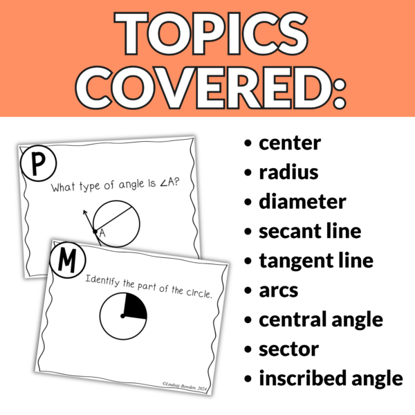 Parts of a Circle Task Cards - Image 3