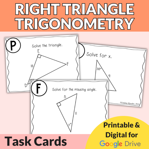 Right Triangle Trigonometry Task Cards