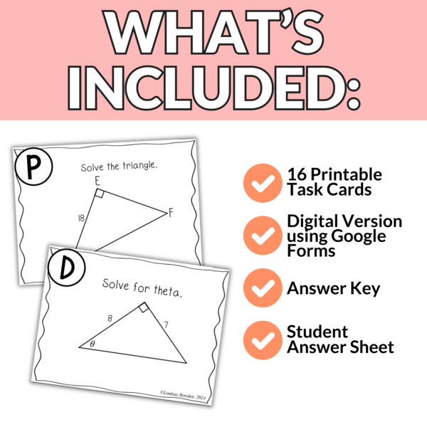 Right Triangle Trigonometry Task Cards - Image 2