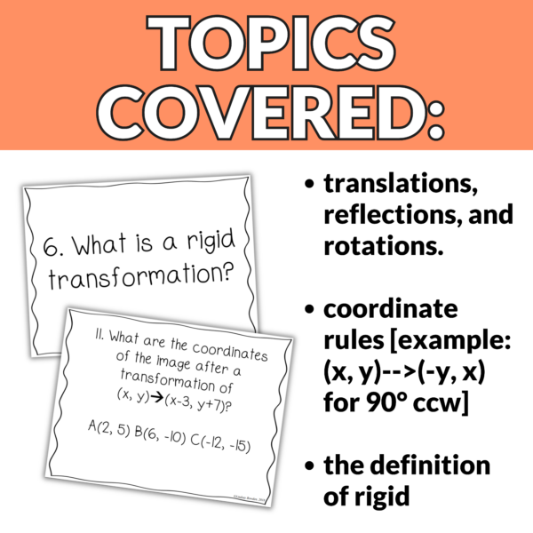 Translations, Reflections, Rotations Task Cards - Image 3