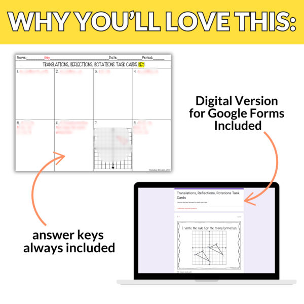 Translations, Reflections, Rotations Task Cards - Image 4