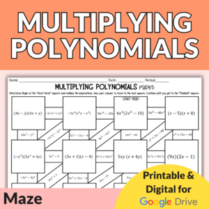 Multiplying Polynomials Maze