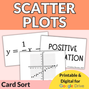 Scatter Plots Card Sort and Drag & Drop Activity