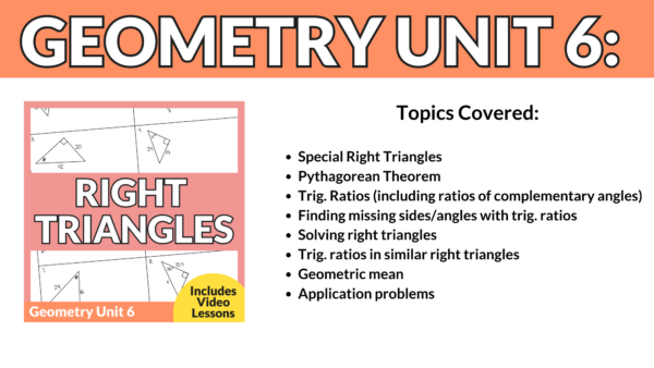 Right Triangles Unit (Geometry Unit 6) - Image 2