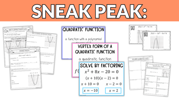 Quadratics Unit (Algebra 1 Unit 8) - Image 5