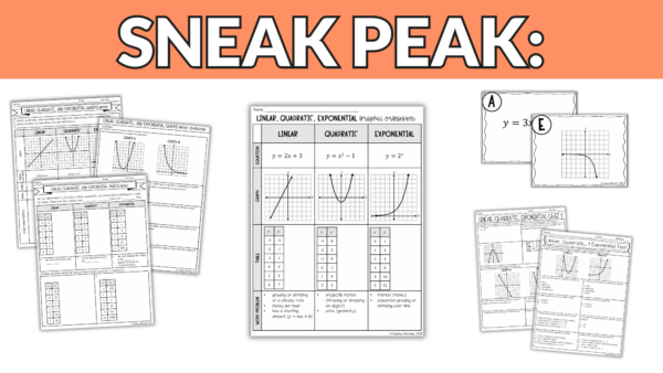 Linear, Quadratic, Exponential Unit (Algebra 1 Unit 9) Comparing Functions - Image 5