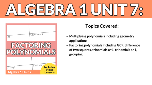 Factoring Polynomials Unit (Algebra 1 Unit 7) - Image 2