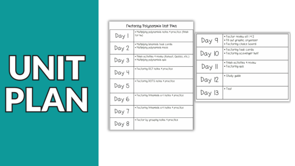 Factoring Polynomials Unit (Algebra 1 Unit 7) - Image 4