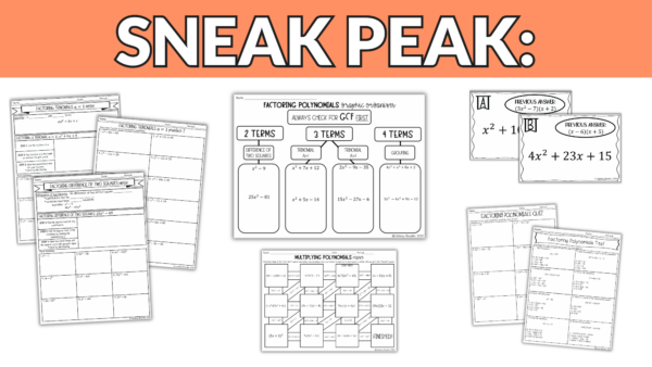 Factoring Polynomials Unit (Algebra 1 Unit 7) - Image 5
