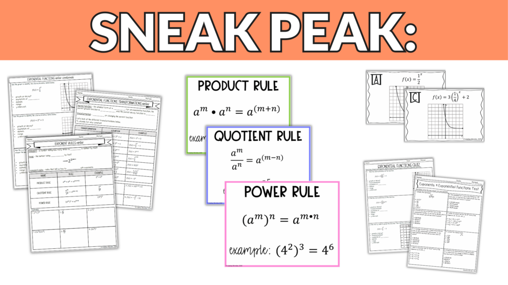 Exponents & Exponentials Unit (Algebra 1 Unit 6) - Image 4