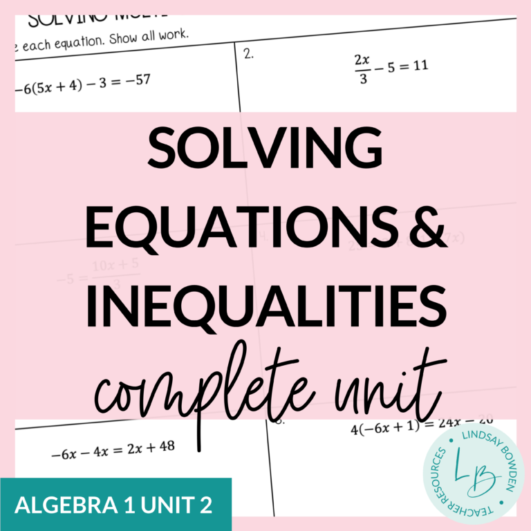Literal Equations Notes and Worksheets - Lindsay Bowden