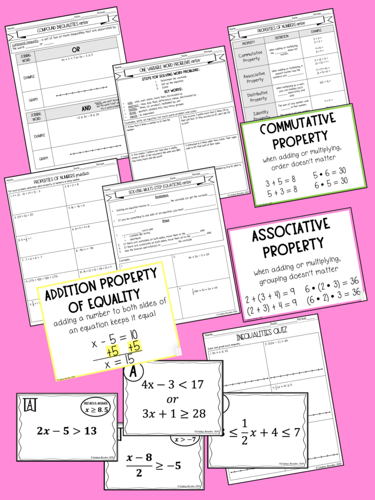 Solving Equations and Inequalities Unit (Algebra 1 Unit 2) - Lindsay Bowden