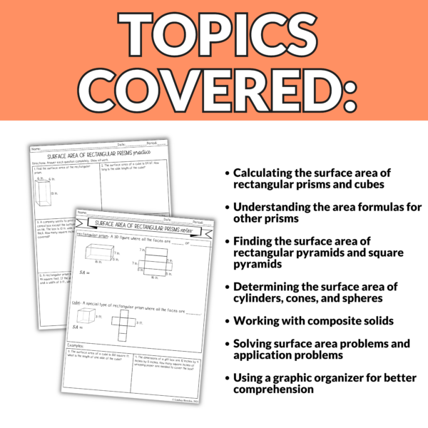 Surface Area Guided Notes and Worksheets for High School Geometry - Image 2