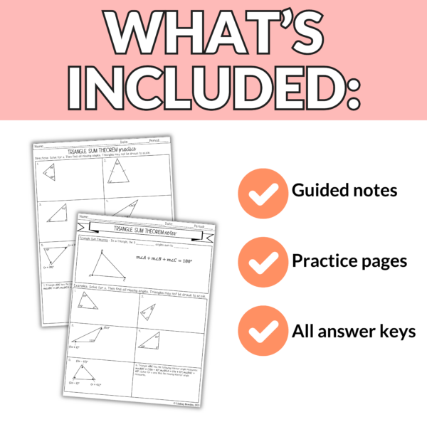 Triangle Sum Theorem Guided Notes and Worksheets for High School Geometry - Image 3