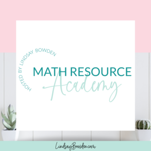 Alt: A graphic displays text with information about an online math professional development course, Math Resource Academy.