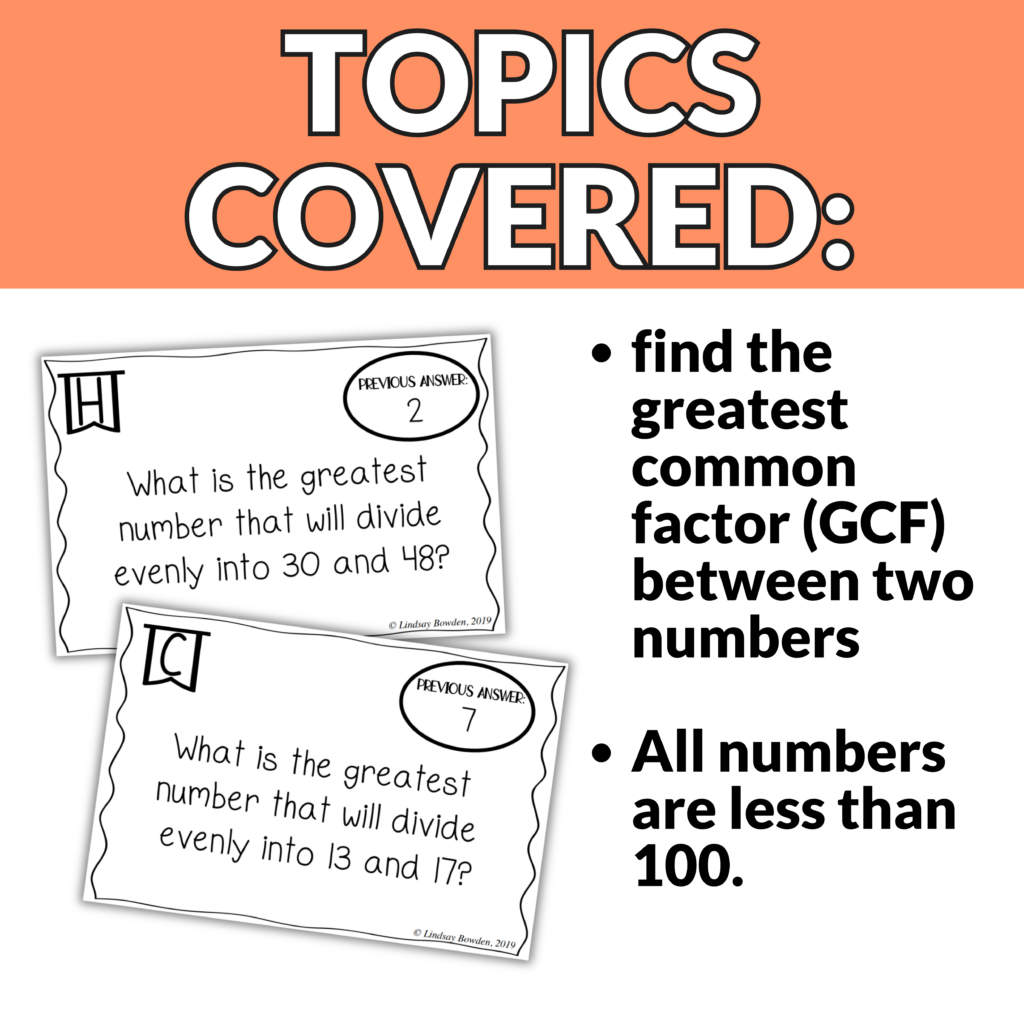 Greatest Common Factor Scavenger Hunt - Lindsay Bowden