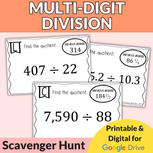 Multi-Digit Division with Decimals Scavenger Hunt