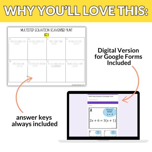 Solving Multi-Step Equations Scavenger Hunt - Image 4