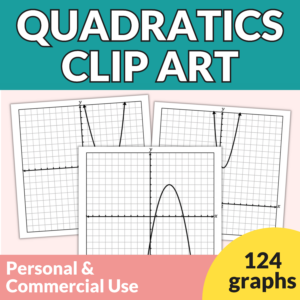 Quadratic Function (Parabola) Graphs Math Clipart - Personal & Commercial Use