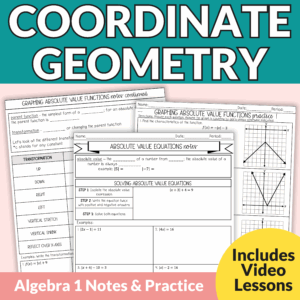 Coordinate Geometry Quiz with Answer Key and Editable PowerPoint for 9th-11th