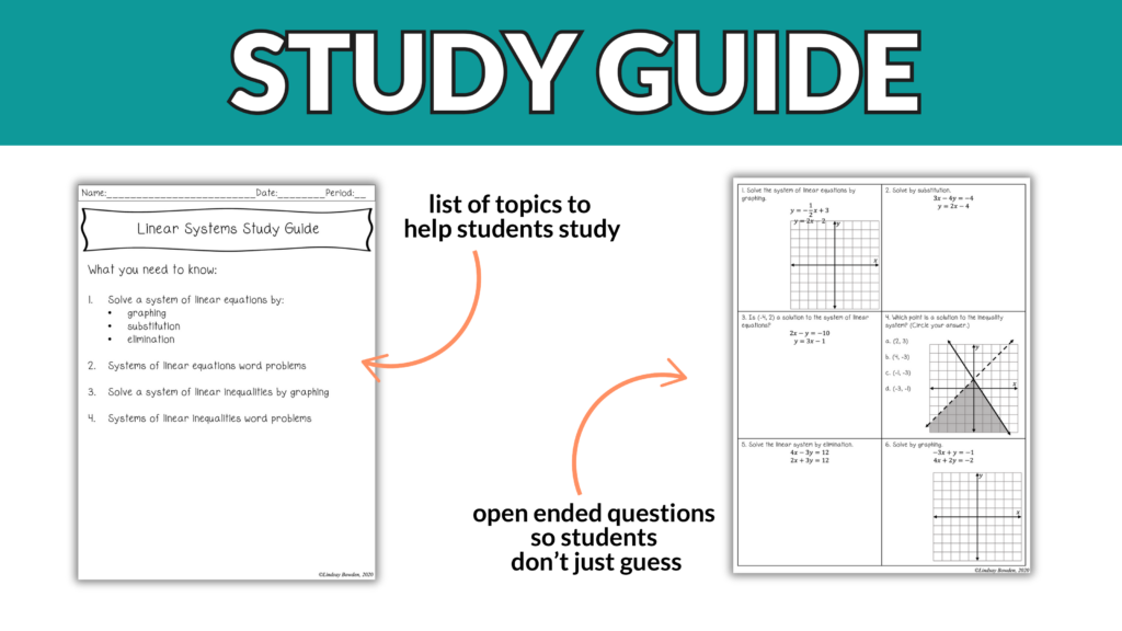 Solving Linear Systems Editable Test & Study Guide for 8th-11th Grade Algebra 1 - Image 6