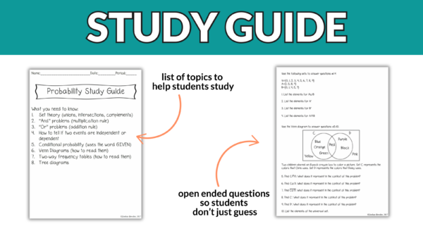 Set Theory & Probability Editable Test & Study Guide for 9th-11th Grade Geometry - Image 6