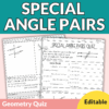 Editable Parallel Lines Cut by a Transversal Quiz with Answer Key for ...