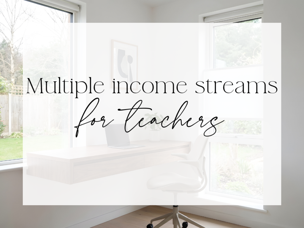 Bright home office setup illustrating multiple streams of income for teachers through online and flexible work.