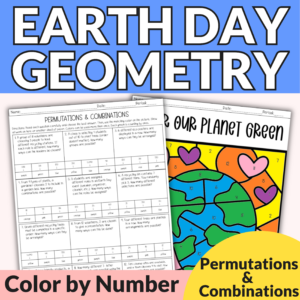 Probability Permutations and Combinations Earth Day Geometry Coloring Activity