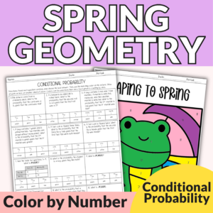 Geometry Conditional Probability Spring Color by Number