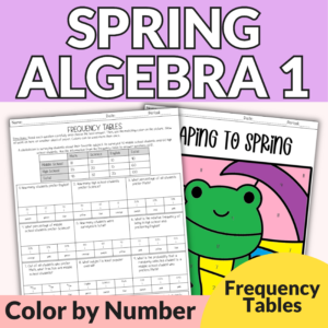 Two Way Frequency Tables Spring Color by Number