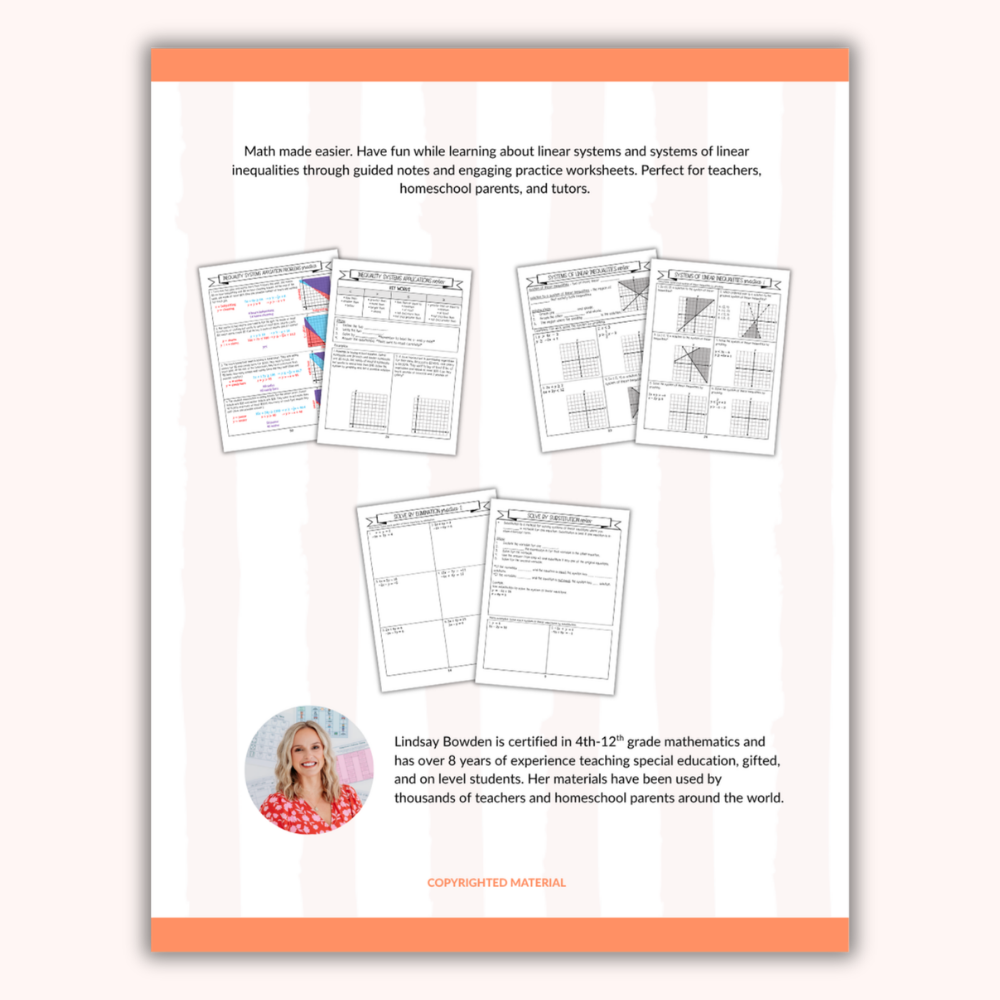 Systems of Linear Equations & Inequalities Workbook for Algebra 1 - Image 4
